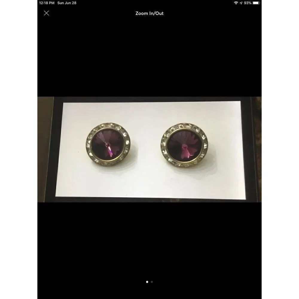 Round Amethyst & CZ Rondelle Earrings
